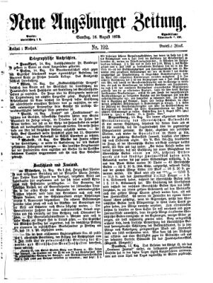 Neue Augsburger Zeitung Samstag 16. August 1873