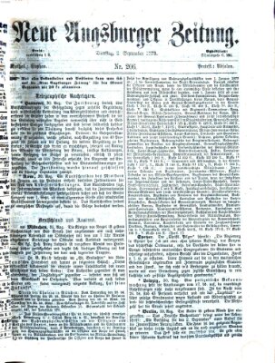 Neue Augsburger Zeitung Dienstag 2. September 1873