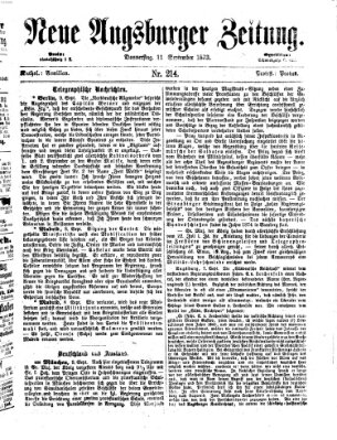 Neue Augsburger Zeitung Donnerstag 11. September 1873