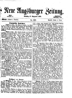 Neue Augsburger Zeitung Samstag 27. September 1873