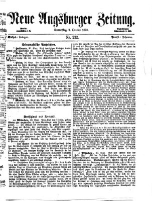 Neue Augsburger Zeitung Donnerstag 2. Oktober 1873