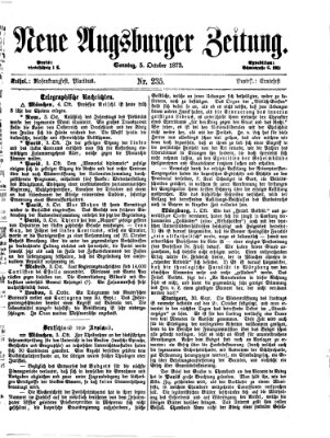 Neue Augsburger Zeitung Sonntag 5. Oktober 1873