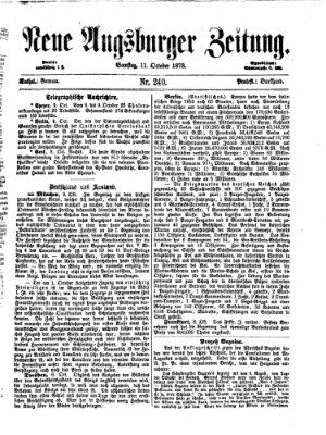 Neue Augsburger Zeitung Samstag 11. Oktober 1873