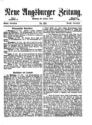 Neue Augsburger Zeitung Mittwoch 29. Oktober 1873