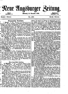 Neue Augsburger Zeitung Mittwoch 19. November 1873