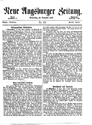 Neue Augsburger Zeitung Donnerstag 20. November 1873