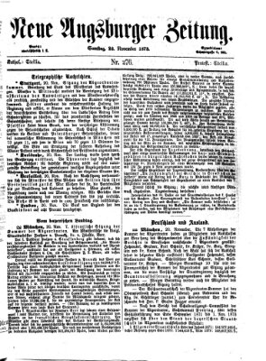 Neue Augsburger Zeitung Samstag 22. November 1873