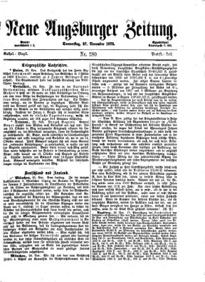 Neue Augsburger Zeitung Donnerstag 27. November 1873