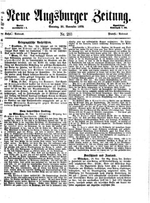 Neue Augsburger Zeitung Sonntag 30. November 1873