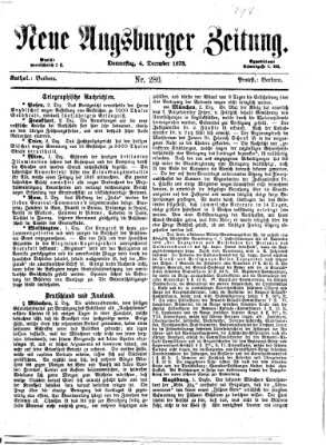 Neue Augsburger Zeitung Donnerstag 4. Dezember 1873