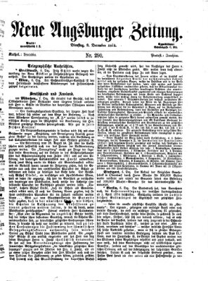 Neue Augsburger Zeitung Dienstag 9. Dezember 1873