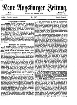 Neue Augsburger Zeitung Mittwoch 17. Dezember 1873