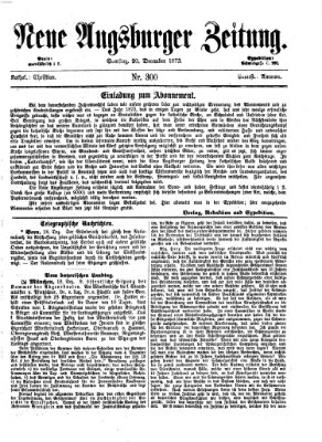 Neue Augsburger Zeitung Samstag 20. Dezember 1873