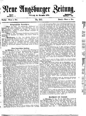 Neue Augsburger Zeitung Mittwoch 24. Dezember 1873