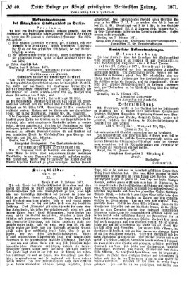 Königlich privilegirte Berlinische Zeitung von Staats- und gelehrten Sachen (Berlinische privilegirte Zeitung) Donnerstag 9. Februar 1871