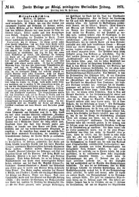 Königlich privilegirte Berlinische Zeitung von Staats- und gelehrten Sachen (Berlinische privilegirte Zeitung) Freitag 24. Februar 1871