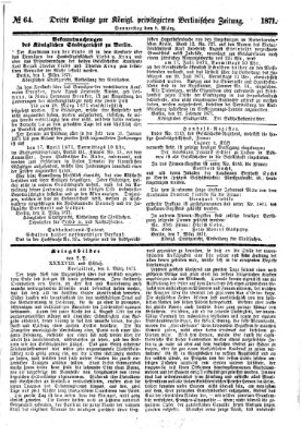 Königlich privilegirte Berlinische Zeitung von Staats- und gelehrten Sachen (Berlinische privilegirte Zeitung) Donnerstag 9. März 1871