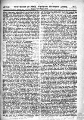 Königlich privilegirte Berlinische Zeitung von Staats- und gelehrten Sachen (Berlinische privilegirte Zeitung) Samstag 17. Juni 1871