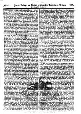 Königlich privilegirte Berlinische Zeitung von Staats- und gelehrten Sachen (Berlinische privilegirte Zeitung) Dienstag 20. Juni 1871