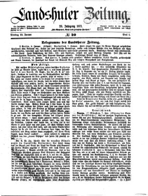 Landshuter Zeitung Dienstag 10. Januar 1871