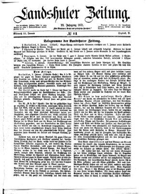 Landshuter Zeitung Mittwoch 11. Januar 1871