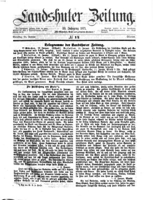 Landshuter Zeitung Samstag 14. Januar 1871