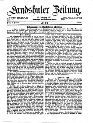 Landshuter Zeitung Freitag 3. Februar 1871