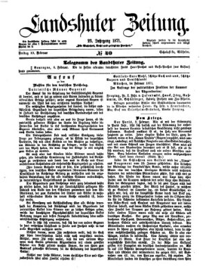 Landshuter Zeitung Freitag 10. Februar 1871