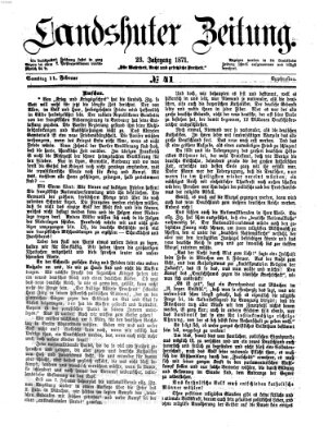 Landshuter Zeitung Samstag 11. Februar 1871