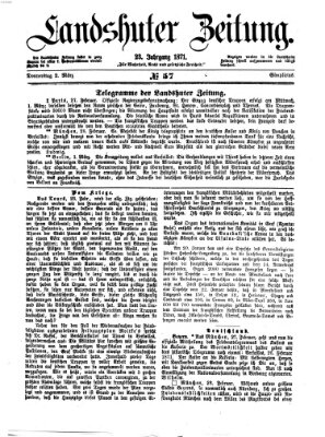 Landshuter Zeitung Donnerstag 2. März 1871