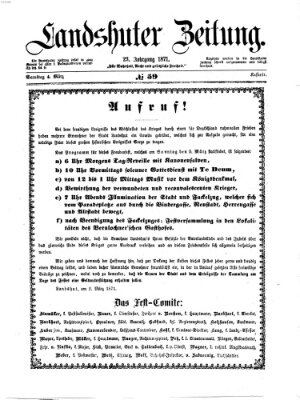 Landshuter Zeitung Samstag 4. März 1871