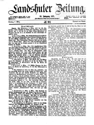 Landshuter Zeitung Dienstag 7. März 1871