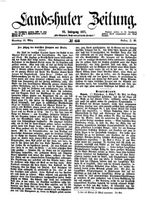 Landshuter Zeitung Samstag 11. März 1871