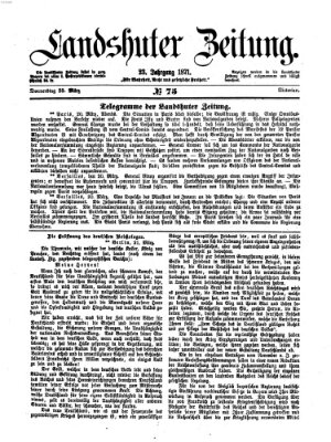 Landshuter Zeitung Donnerstag 23. März 1871