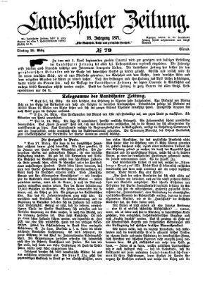 Landshuter Zeitung Dienstag 28. März 1871