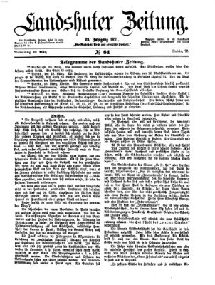 Landshuter Zeitung Donnerstag 30. März 1871