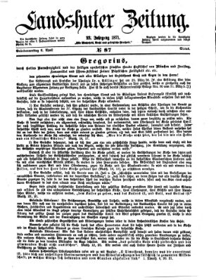 Landshuter Zeitung Donnerstag 6. April 1871