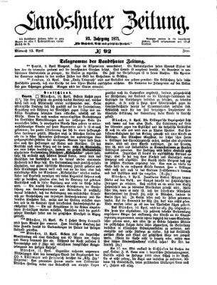 Landshuter Zeitung Mittwoch 12. April 1871