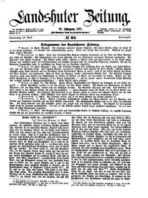 Landshuter Zeitung Donnerstag 13. April 1871