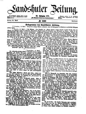 Landshuter Zeitung Freitag 21. April 1871