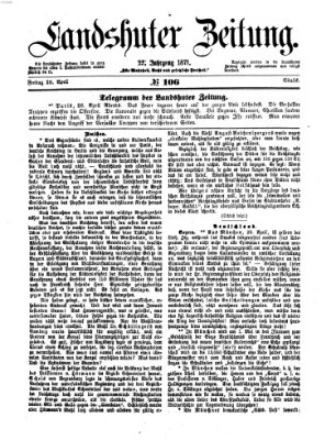 Landshuter Zeitung Freitag 28. April 1871