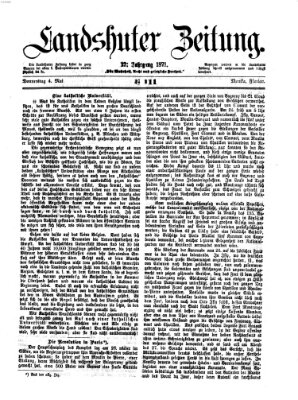 Landshuter Zeitung Donnerstag 4. Mai 1871