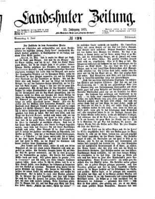 Landshuter Zeitung Donnerstag 1. Juni 1871