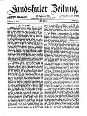 Landshuter Zeitung Samstag 10. Juni 1871