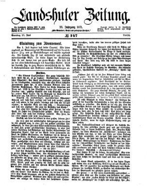 Landshuter Zeitung Samstag 17. Juni 1871