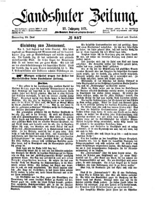 Landshuter Zeitung Donnerstag 29. Juni 1871