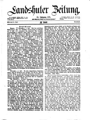 Landshuter Zeitung Mittwoch 5. Juli 1871