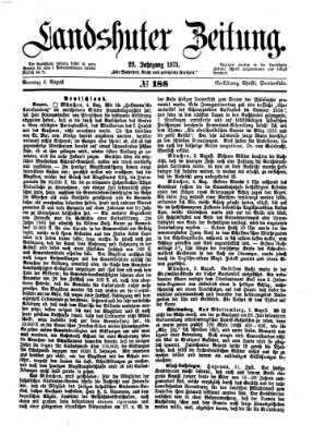 Landshuter Zeitung Sonntag 6. August 1871