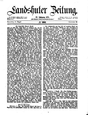 Landshuter Zeitung Donnerstag 10. August 1871