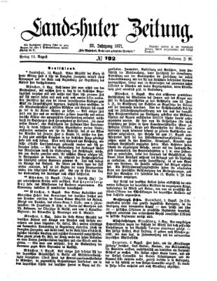 Landshuter Zeitung Freitag 11. August 1871